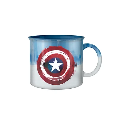 Marvel Captain America Shield Reactive Glaze 20oz Ceramic Camper Mug