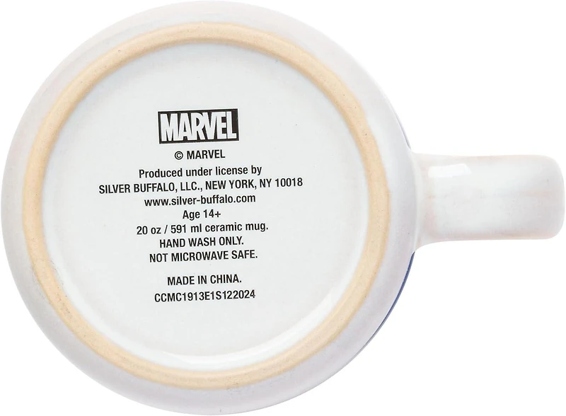 Marvel Captain America Shield Reactive Glaze 20oz Ceramic Camper Mug