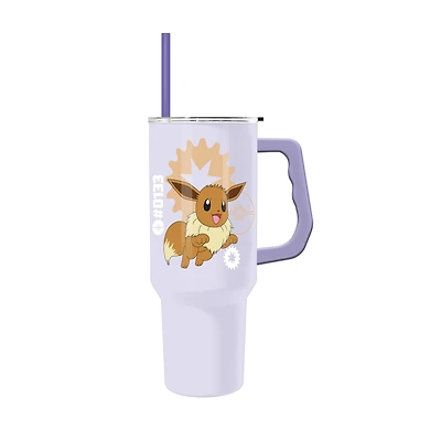 Pokemon Eevee With Icon Type 40oz Stainless Steel Tumbler with Handle