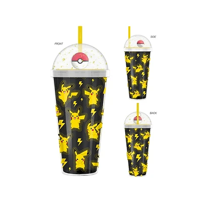 Pokemon Pikachu Lightning Pattern 24oz Dome Top Travel Tumbler
