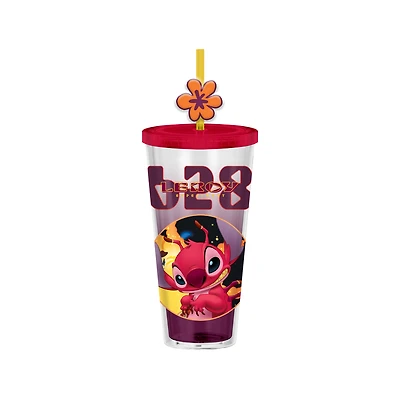 Lilo and Stitch Leroy 24oz Plastic Cold Cup with Lid and Straw