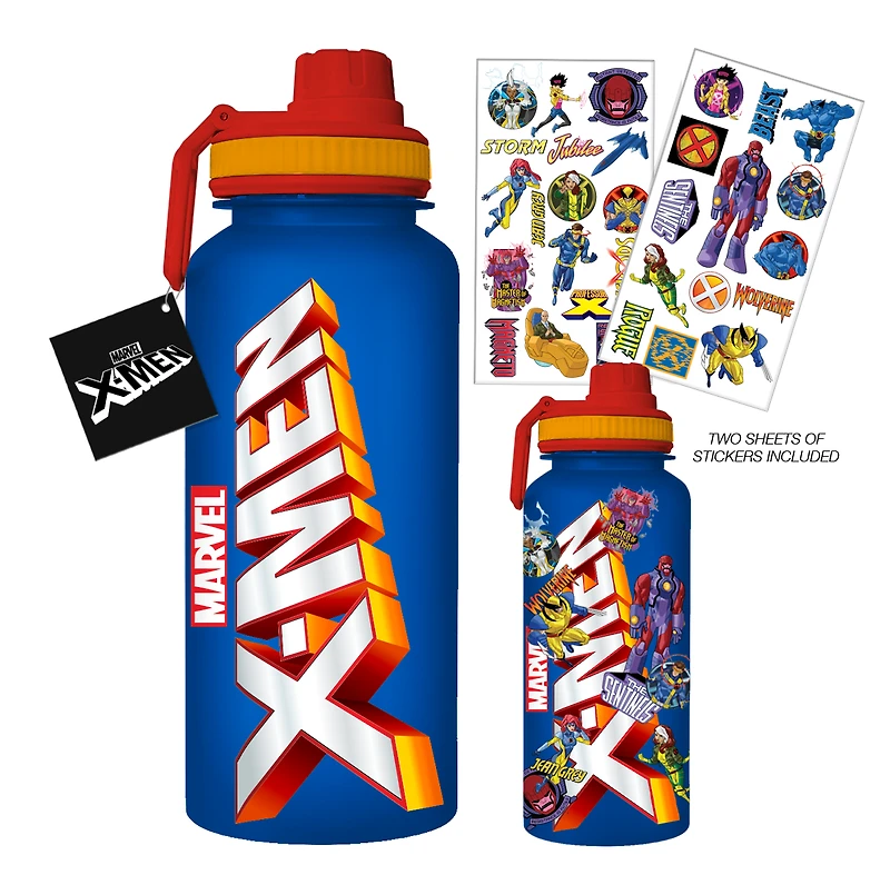 Marvel X-Men Logo 32oz Water Bottle and Sticker Set