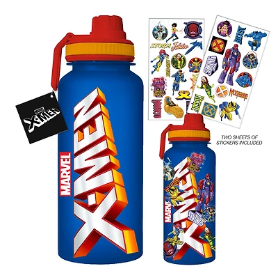 Marvel X-Men Logo 32oz Water Bottle and Sticker Set