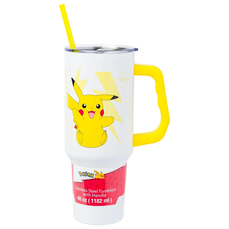Pokemon Pikachu 40oz Stainless Steel Tumbler with Handle