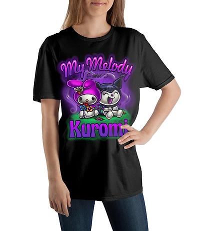 My Melody & Kuromi Black Airbrush T-Shirt