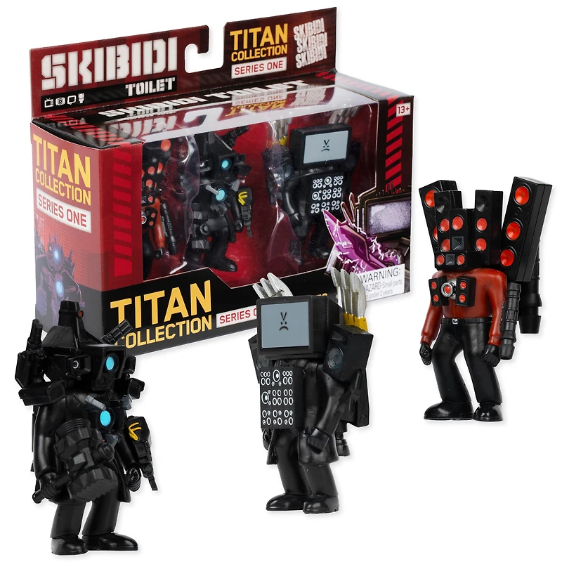 Skibidi Toilet Titan Collection Series One 3-Pack Action Figure Set