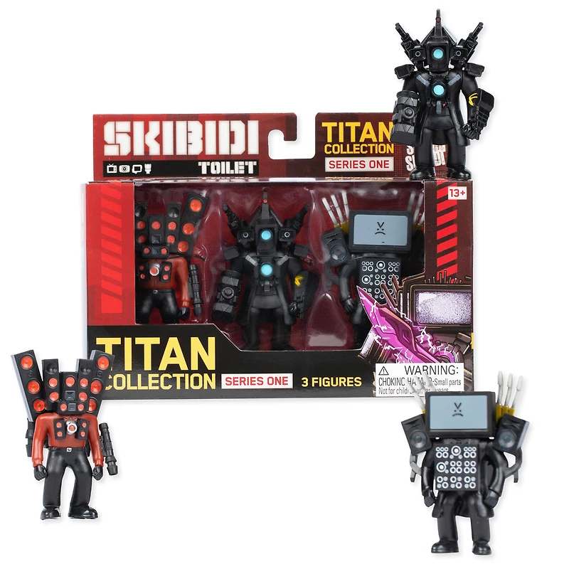 Skibidi Toilet Titan Collection Series One 3-Pack Action Figure Set