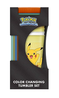 Pokemon Pika and Starters Boxed 4 pack Color Change 24oz Plastic Tumbler