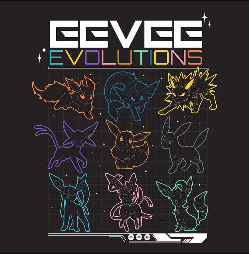 Pokemon Eevee Eeveelutions Unisex Graphic T-Shirt GameStop Exclusive