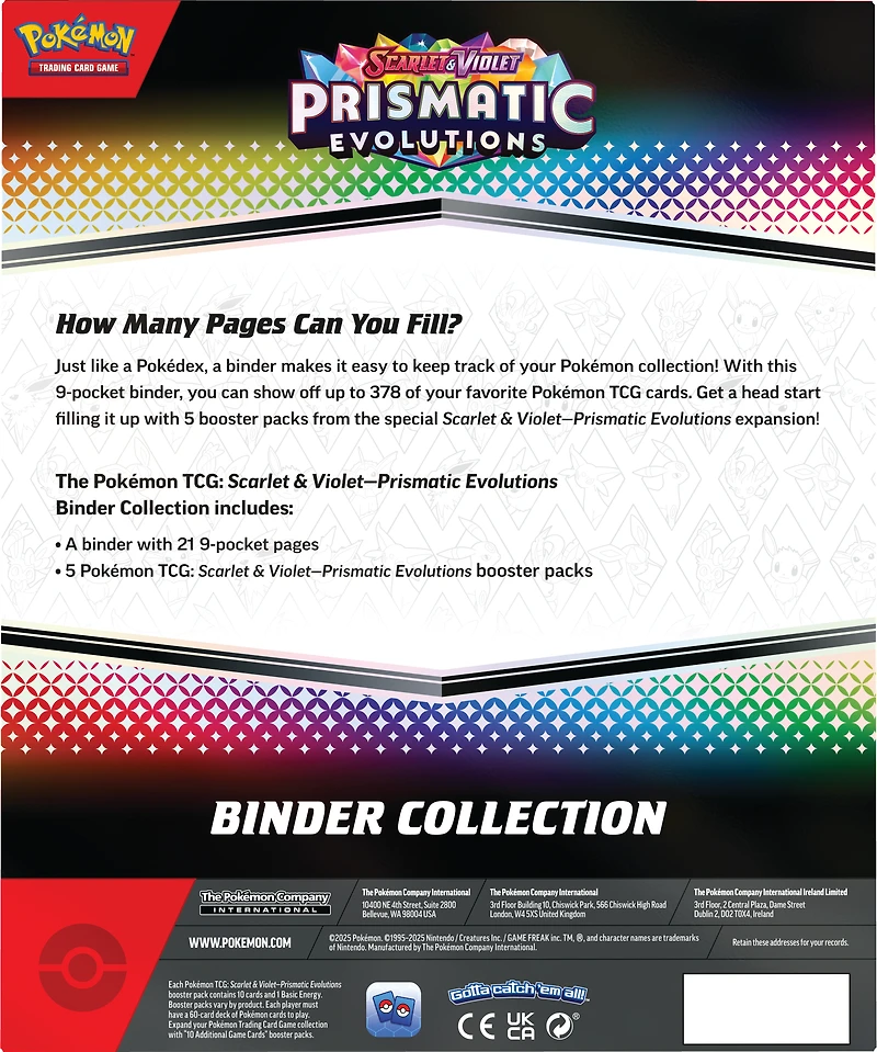 Pokemon Trading Card Game Prismatic Evolutions Binder Collection