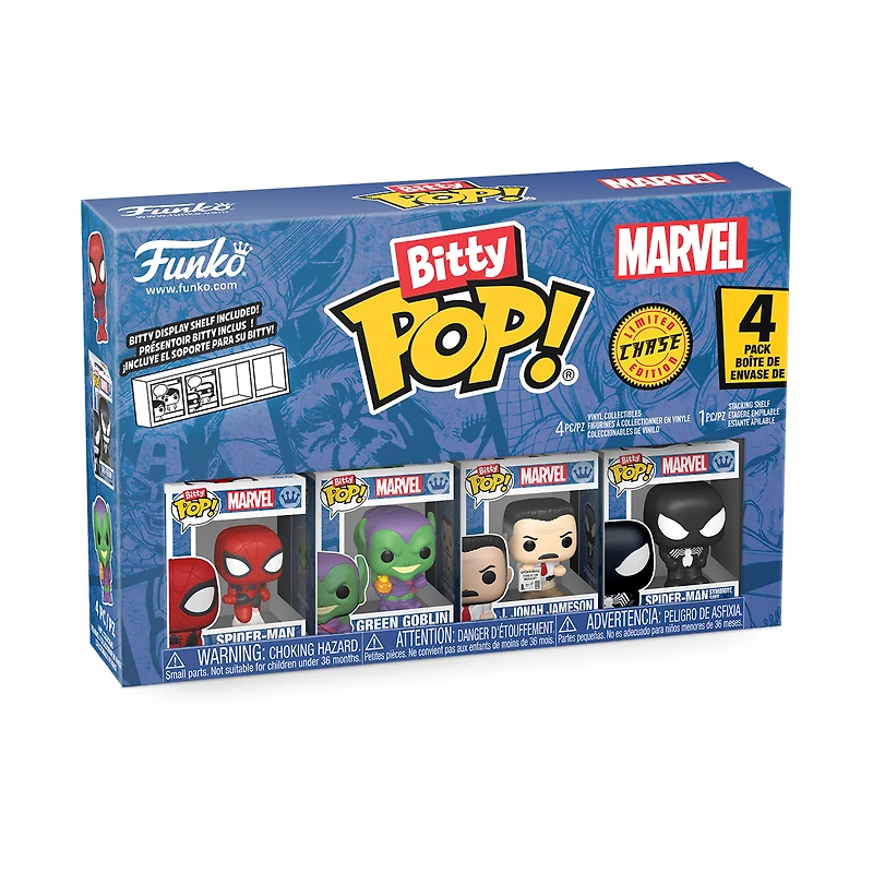 Funko Bitty POP! Marvel Vinyl Figure Set 4-Pack (Spider-Man, Green Goblin, J. Jonah Jameson