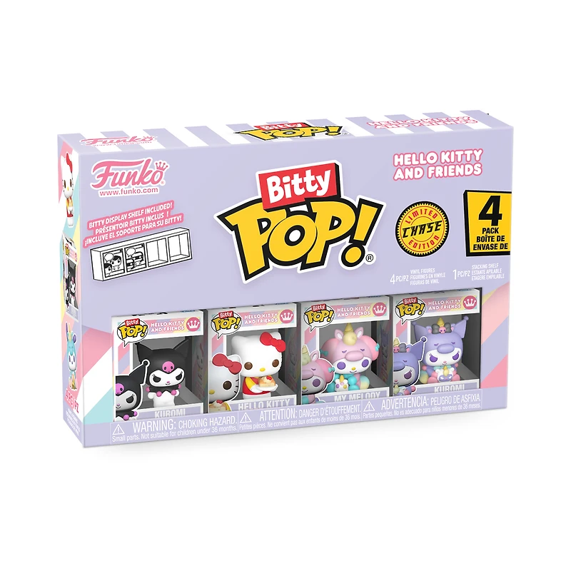 Funko Bitty POP! Sanrio Hello Kitty and Friends Vinyl Figure Set 4-Pack (Kuromi, Hello Kitty–Dessert, My Melody–Unicorn