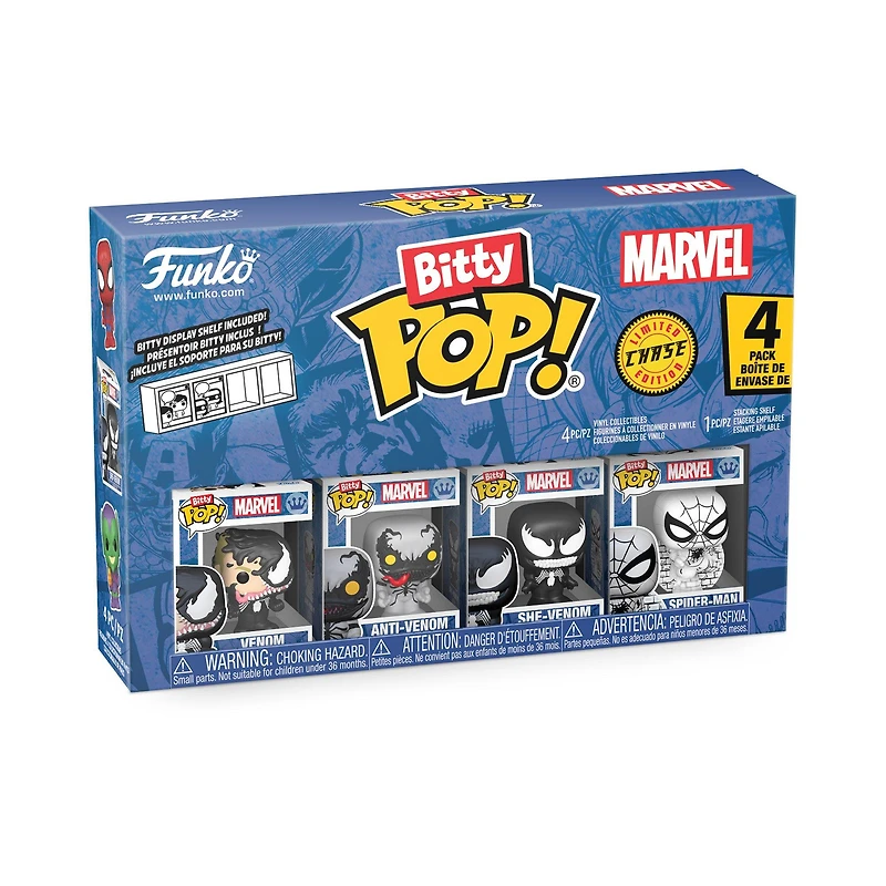Funko Bitty POP! Venom 0.9-in Vinyl Figure Set 4-Pack (Venom, Anti-Venom, She-Venom