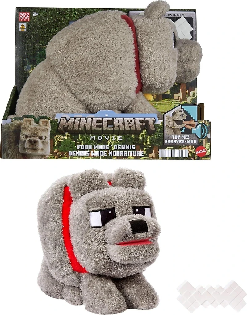 Minecraft Food Mode Dennis The Wolf Plush Interactive Toy