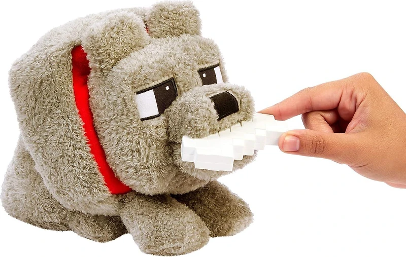 Minecraft Food Mode Dennis The Wolf Plush Interactive Toy