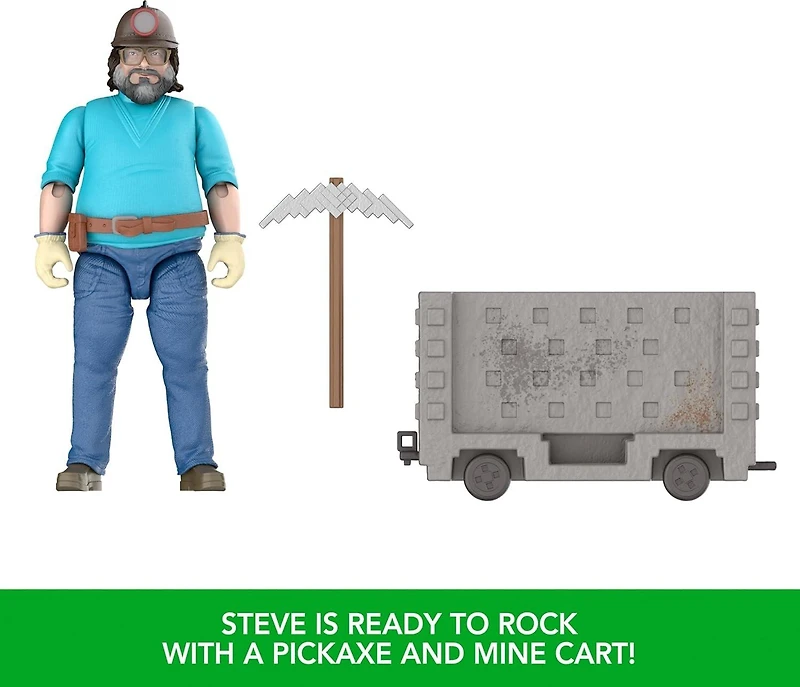 Minecraft Steve and Explosive Minecart Escape Playset