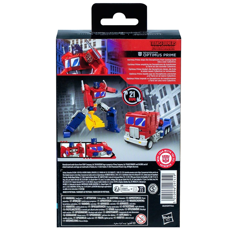 Hasbro Transformers Toys Studio Series Leader Class Transformers: Devastation Optimus Prime 4.5-in Action Figure