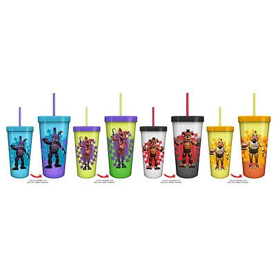 Five Nights At Freddy's: Special Delivery 24oz Color Change Plastic Tumbler 4-Pack