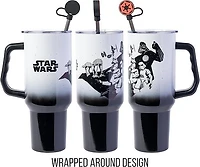 Star Wars Hip Street Dark Side Vader 40 oz Stainless Steel Tumbler with Straw Cover Cap