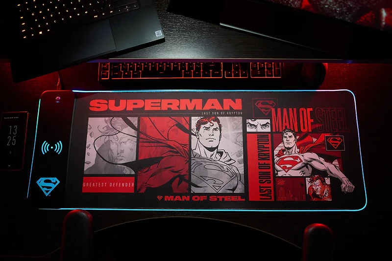 Numskull DC Comics Superman Oversize Gaming Mat and Mobile Charger