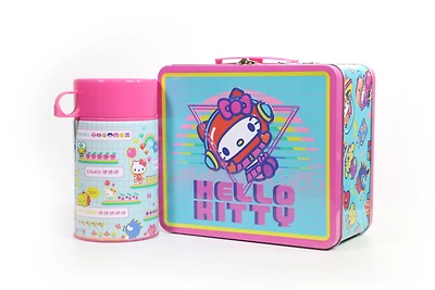 Hello Kitty Kawaii Arcade Lunch Box with Beverage Container