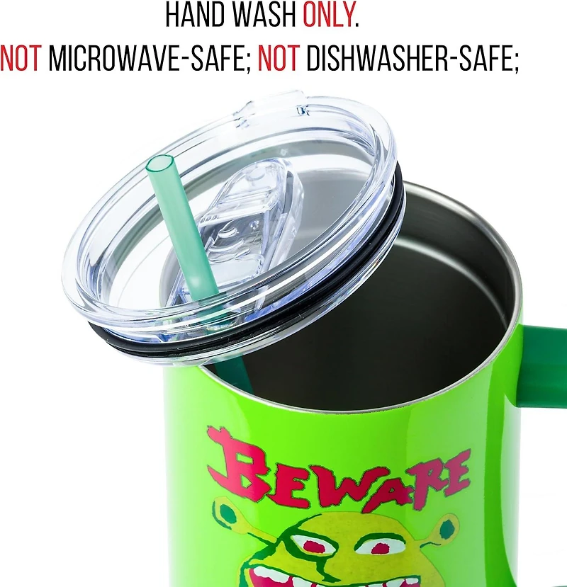 Shrek Beware Ogre 40oz Stainless Steel Tumbler with Handle