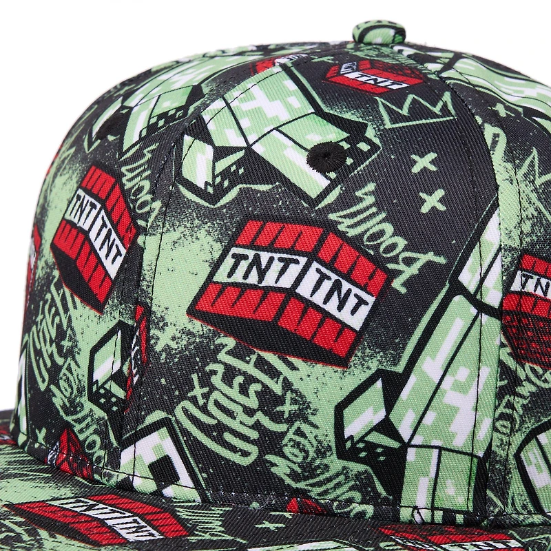 Minecraft Creeper TNT Printed Snapback Hat GameStop Exclusive