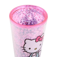 Hello Kitty Flip Straw Water Bottle with Glitter