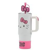 Sanrio Hello Kitty Stainless Steel with Pink Straw Charm and Silicone Boot