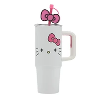 Sanrio Hello Kitty Stainless Steel with Pink Straw Charm and Silicone Boot