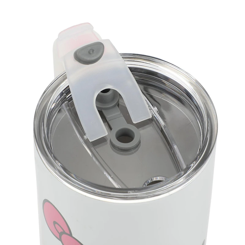 Sanrio Hello Kitty Stainless Steel with Pink Straw Charm and Silicone Boot