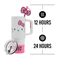 Sanrio Hello Kitty Stainless Steel with Pink Straw Charm and Silicone Boot