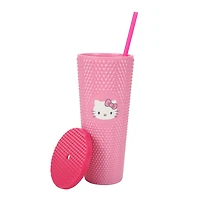 Hello Kitty Face PInk Spiked Tumbler with Straw