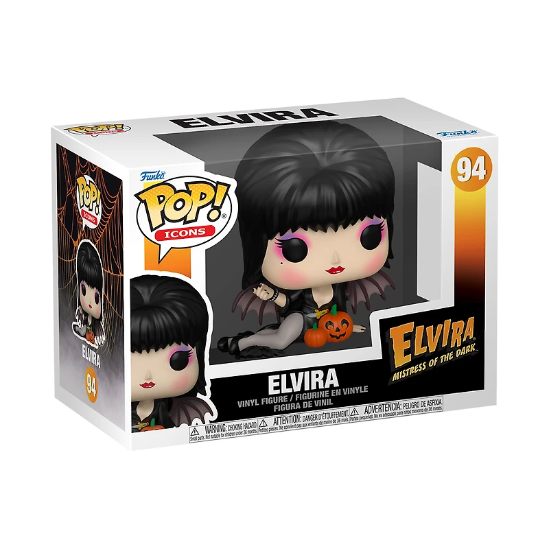 Funko POP! Icons: Elvira: Mistress of the Dark Elvira with Pumpkins 3.6-in Vinyl Figure