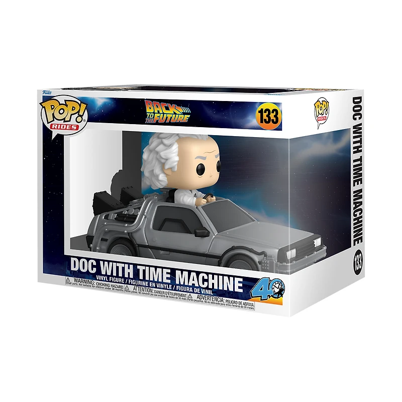 Funko POP! Rides Deluxe: Back to the Future 40th Anniversary Doc with Time Machine 5.2-in Vinyl Figure