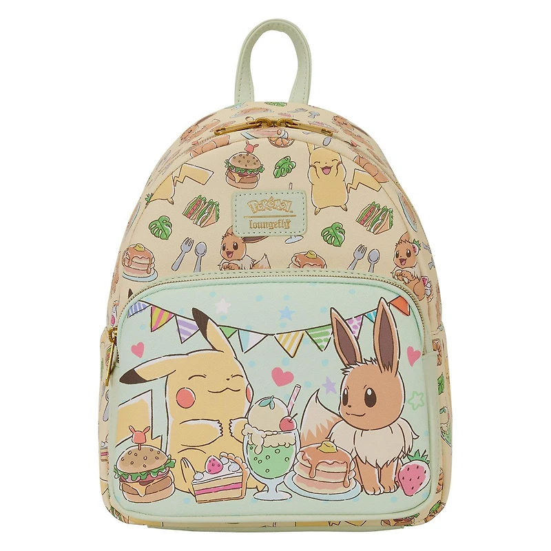 Loungefly Pokemon Cafe Pikachu and Eevee Food Mini Backpack GameStop Exclusive