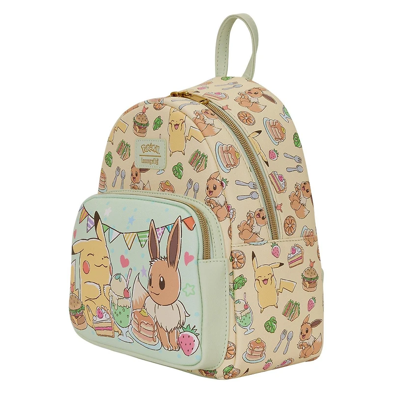 Loungefly Pokemon Cafe Pikachu and Eevee Food Mini Backpack GameStop Exclusive