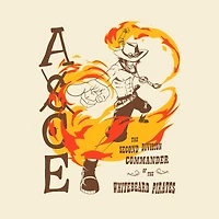 One Piece Ace Flames Double Sided Unisex Short Sleeve Graphic T-Shirt GameStop Exclusive