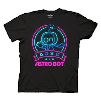 Astro Bot Neon Waving Unisex Black Short Sleeve T-Shirt