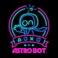Astro Bot Neon Waving Unisex Black Short Sleeve T-Shirt