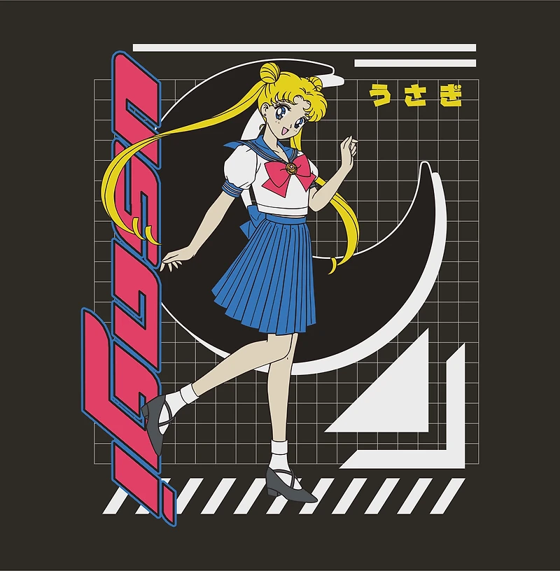 Sailor Moon Usagi Tsukino Double Sided Unisex Short Sleeve Graphic T-Shirt GameStop Exclusive