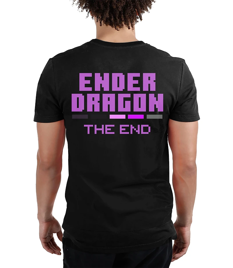 Minecraft Ender Dragon Grid Stats Black Unisex Short Sleeve T-Shirt