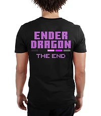 Minecraft Ender Dragon Grid Stats Black Unisex Short Sleeve T-Shirt