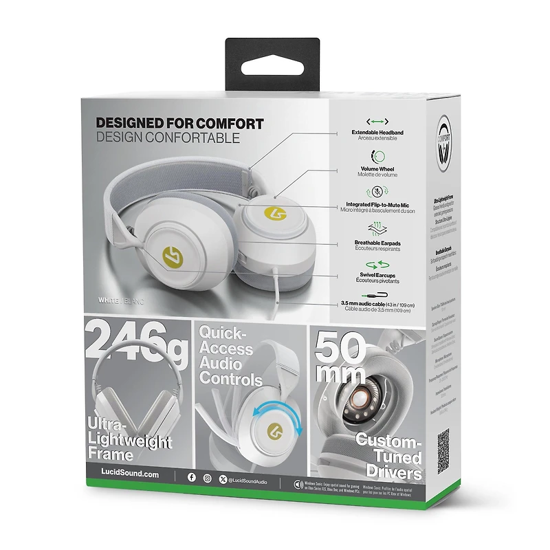LucidSound LS10X Gen 2 Wired Gaming Headset for Xbox Series X/S - White