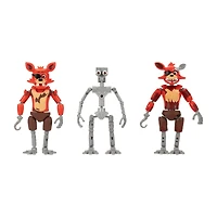 Jazwares Five Nights at Freddy's Endo-1 Classic Foxy and Withered Foxy Endoskeleton 6-in Glow-in-the-Dark Action Figure Set
