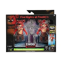 Jazwares Five Nights at Freddy's Endo-1 Classic Foxy and Withered Foxy Endoskeleton 6-in Glow-in-the-Dark Action Figure Set