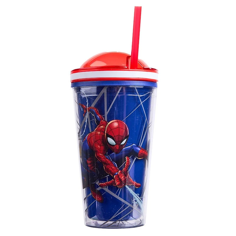 Marvel Spider-Man 16-Oz Acrylic Tumbler with Snack Topper