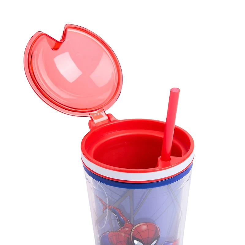 Marvel Spider-Man 16-Oz Acrylic Tumbler with Snack Topper