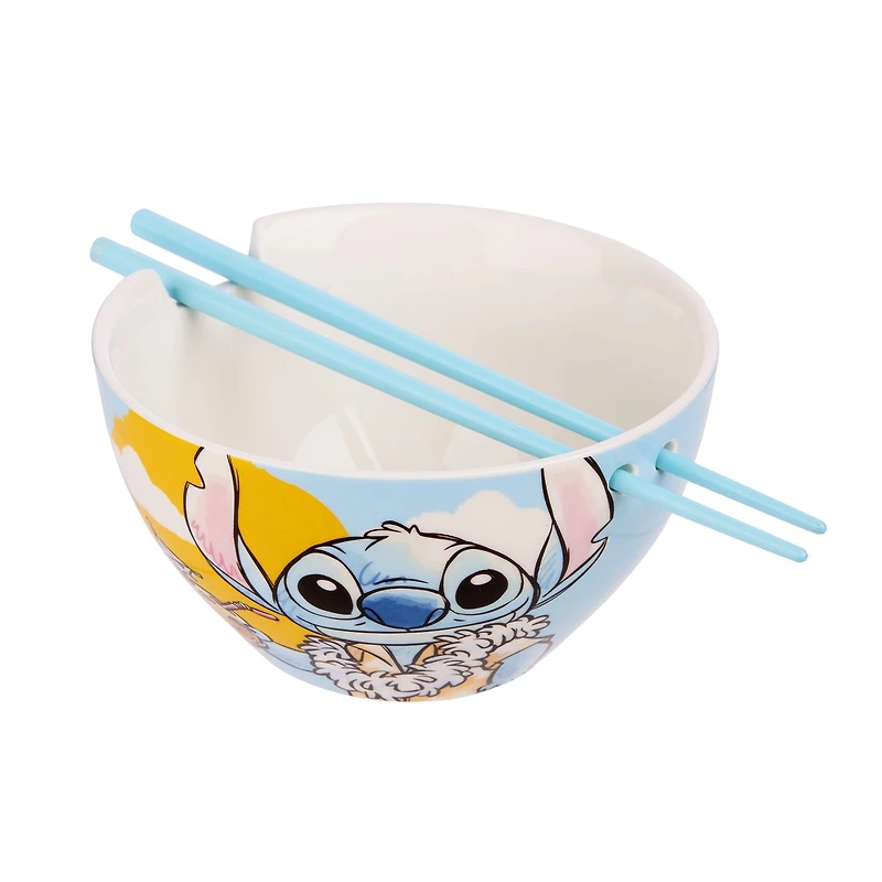 Disney Lilo and Stitch Hawaii Stitch Ceramic Ramen Bowl with Chopstick