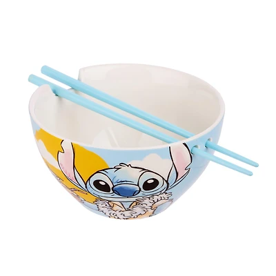 Disney Lilo and Stitch Hawaii Stitch Ceramic Ramen Bowl with Chopstick